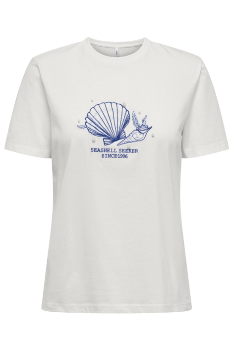 Only witte dames t-shirt | Vooraanzicht