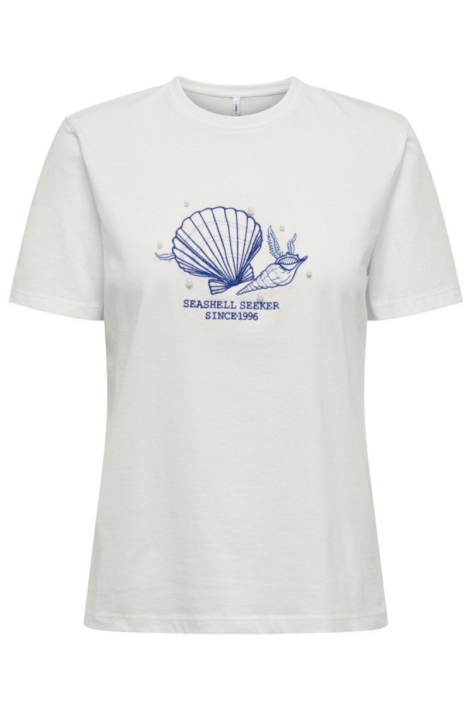 Only witte dames t-shirt | Vooraanzicht