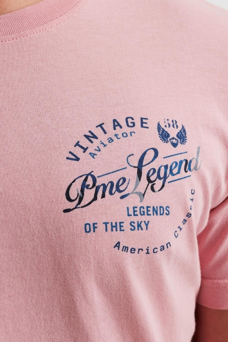 PME legend roze heren t-shirt | Close up