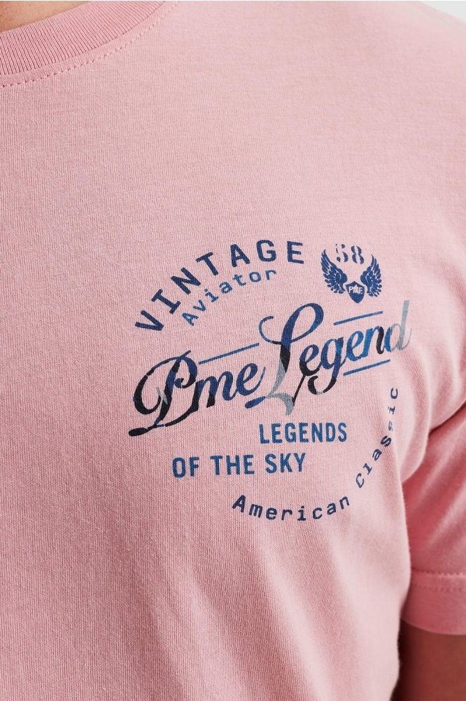 PME legend roze heren t-shirt | Close up