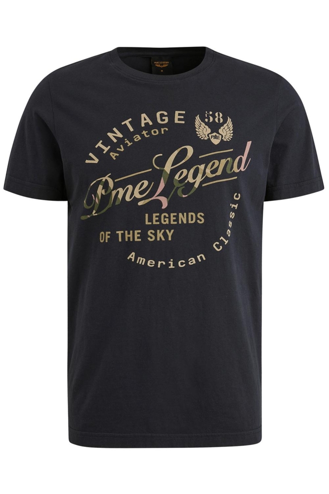 PME legend blauwe heren t-shirt | Vooraanzicht