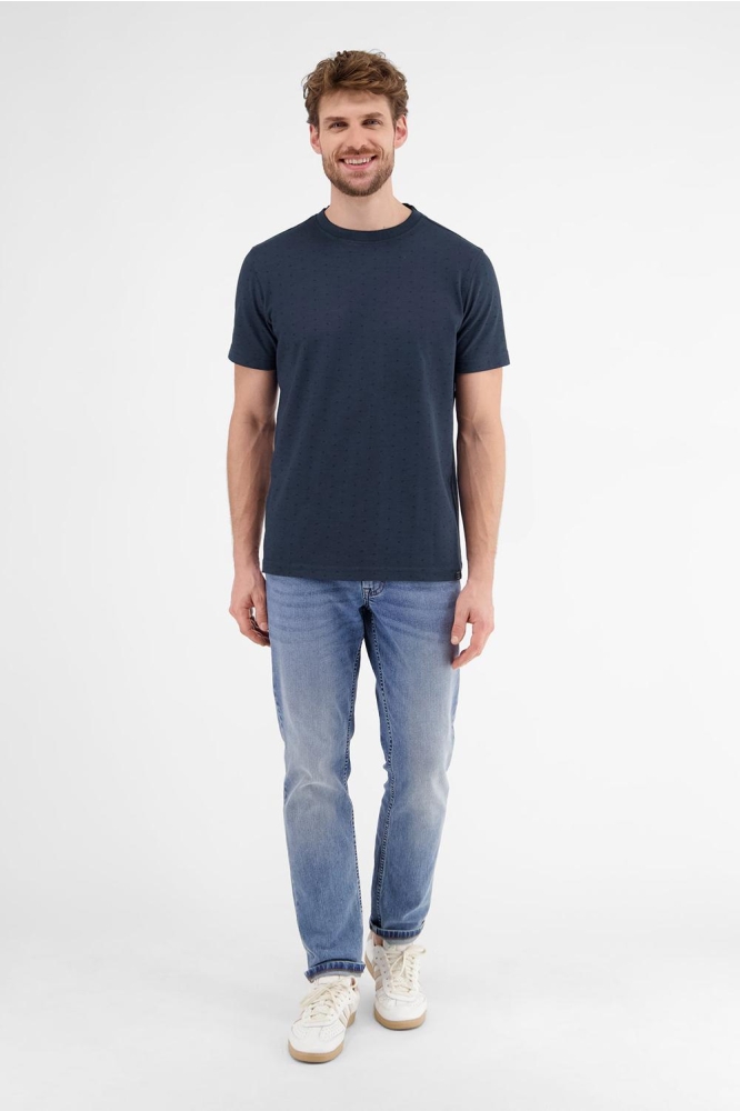 Lerros blauwe heren t-shirt | Model