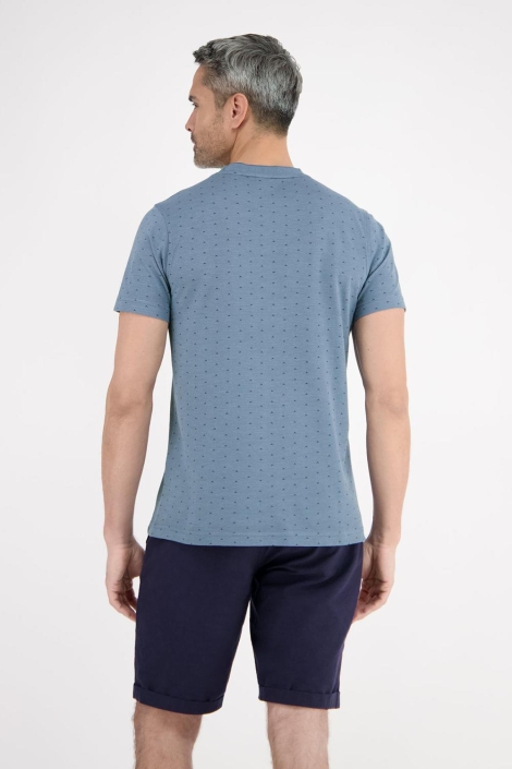 Lerros blauwe heren t-shirt | Model achteraanzicht