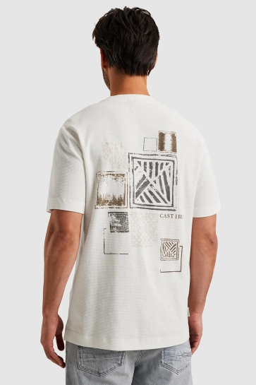 Cast Iron T-shirt T SHIRT MET WAFELSTRUCTUUR CTSS2504582 7002 SNOW WHITE