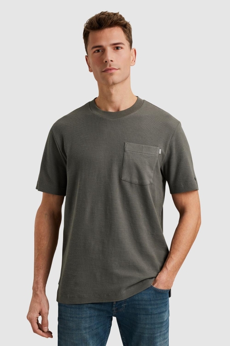 Cast Iron grijze heren t-shirt | Model vooraanzicht
