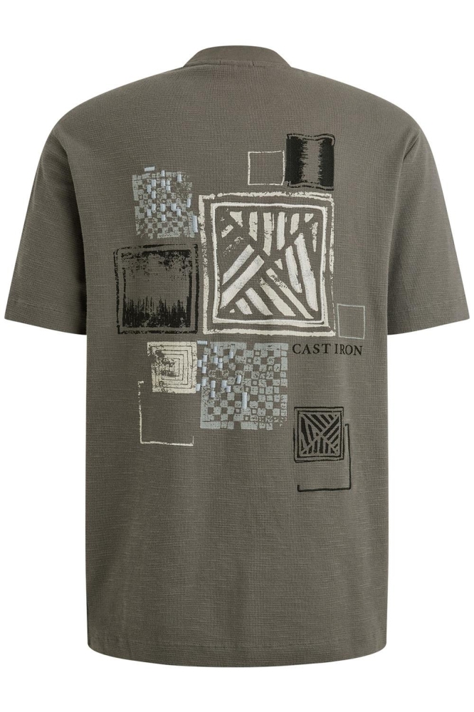 Cast Iron grijze heren t-shirt | Achteraanzicht