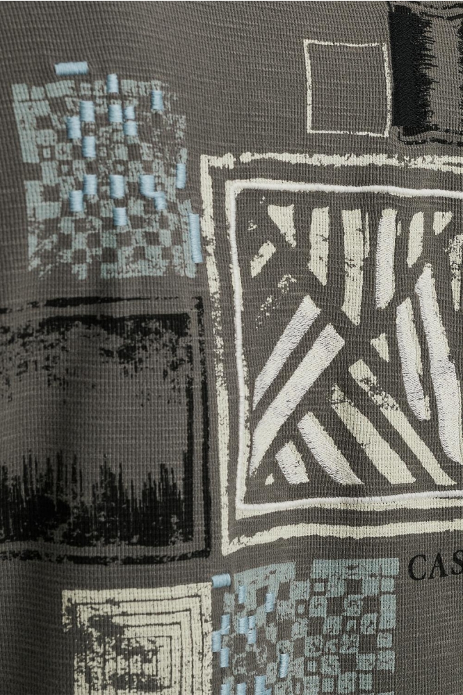 Cast Iron grijze heren t-shirt | Close up