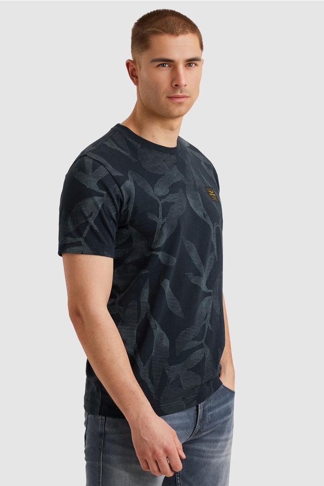 PME legend blauwe heren t-shirt | Model zijaanzicht