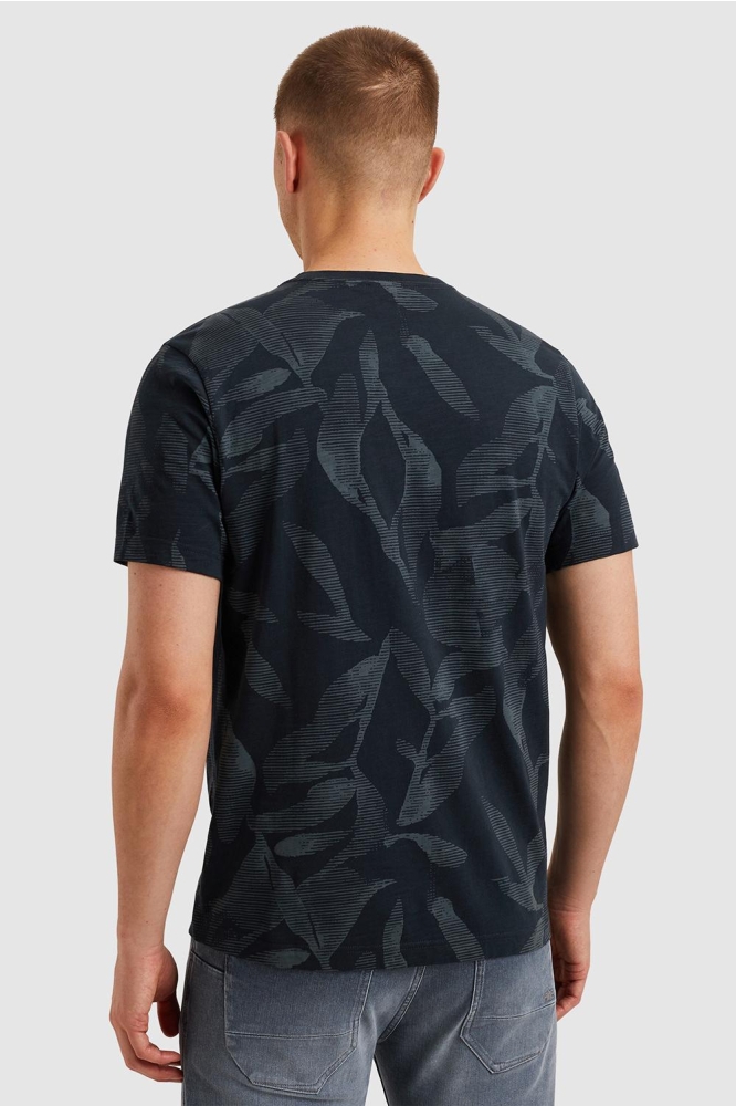 PME legend blauwe heren t-shirt | Model achteraanzicht