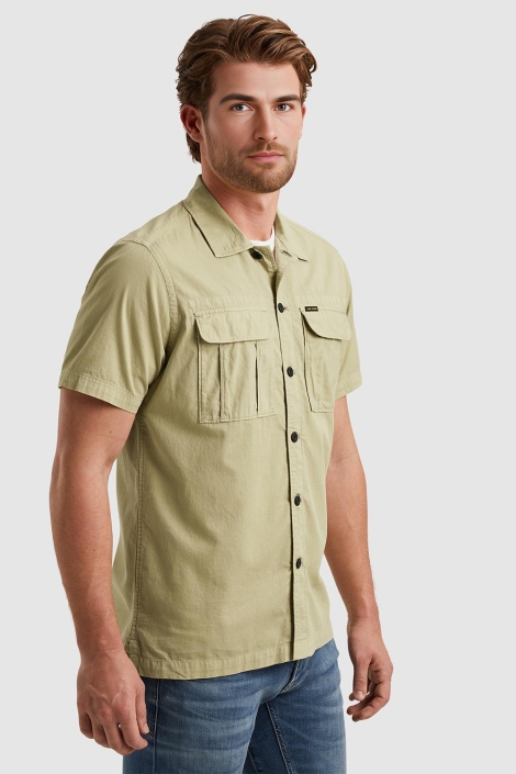 PME legend groene heren overhemd | Model zijaanzicht