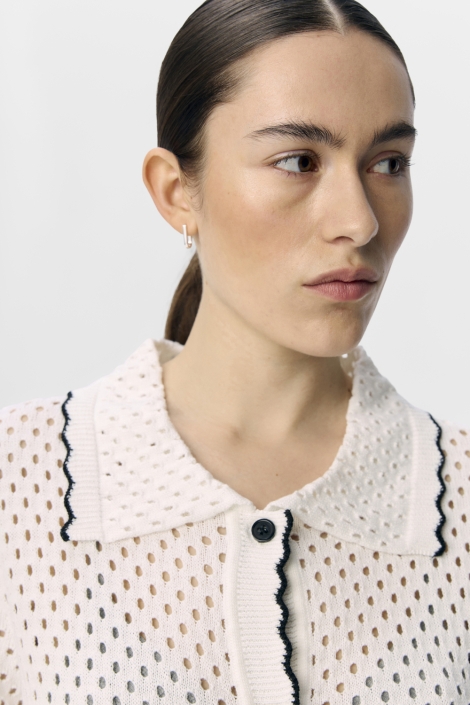 Object witte dames vest | Close up