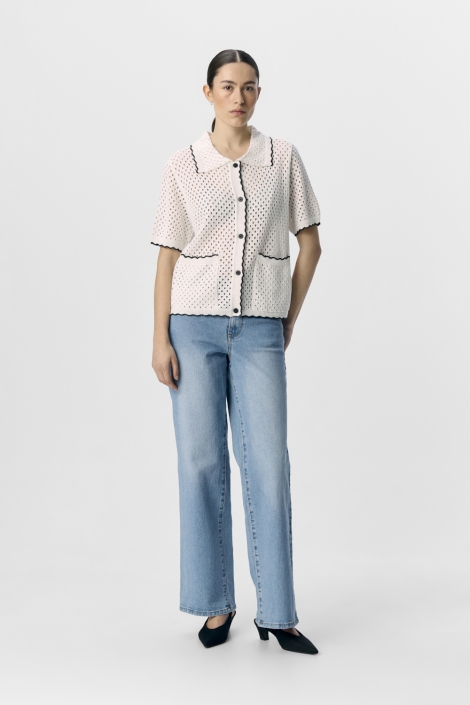 Object witte dames vest | Model vooraanzicht