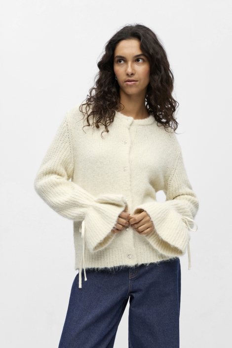 Object beige dames vest | Model vooraanzicht