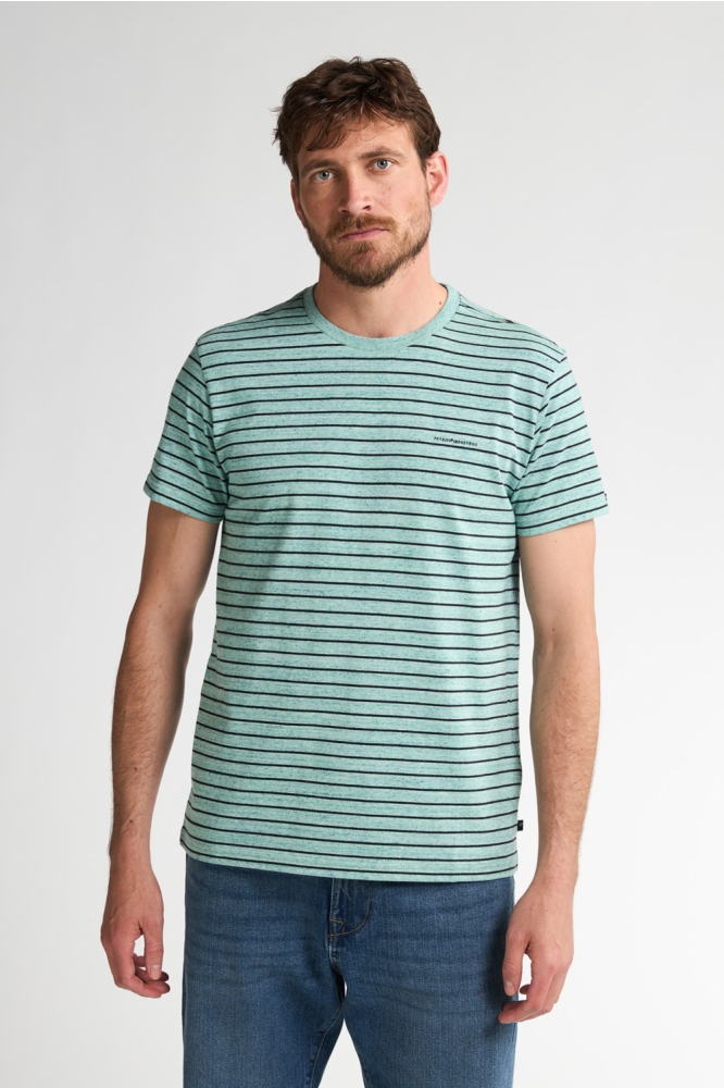 Petrol Industries groene heren t-shirt | Model vooraanzicht