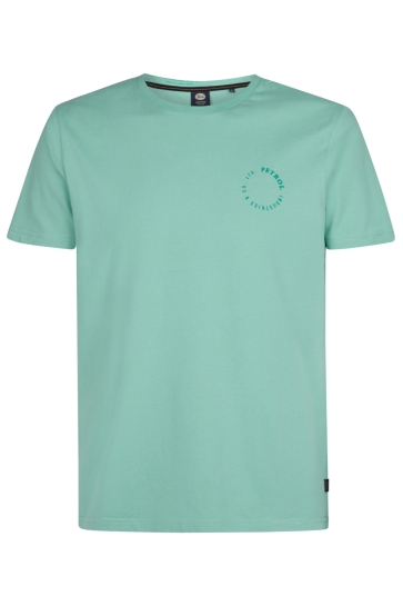 Petrol Industries T SHIRT MET TEKST OPDRUK M 3050 TSR609 5191 Pale Aqua