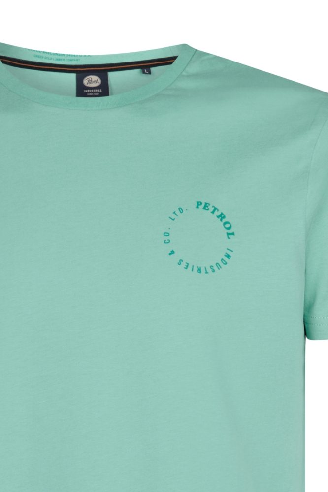 Petrol Industries groene heren t-shirt | Close up