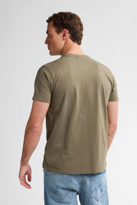 Petrol Industries groene heren t-shirt | Model achteraanzicht