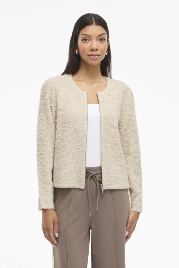 Vila VIPAZA O-NECK L/S ZIPPER KNIT CARDI 14109011 BIRCH