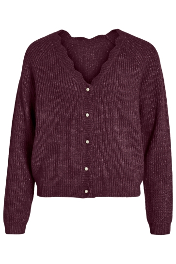 Vila VICUTIE L/S REV GLITTER KNIT CARDIG 14098048 Fig/LIGHT GOLD