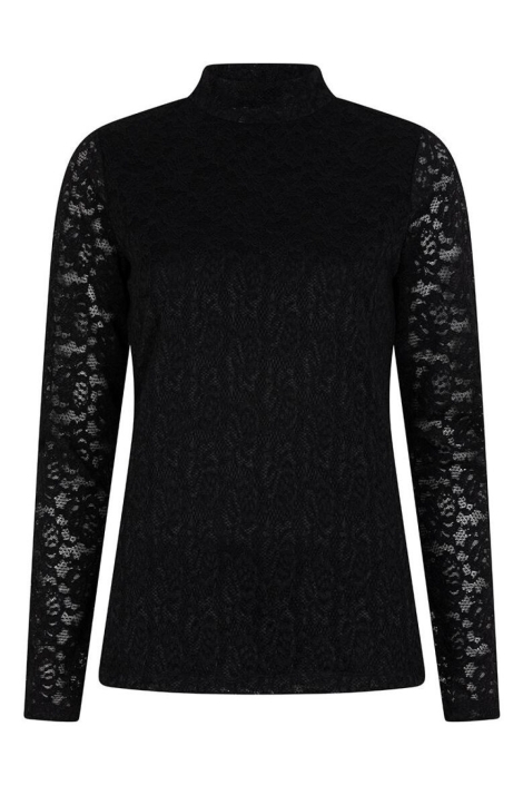 EsQualo zwarte dames t-shirt | Vooraanzicht