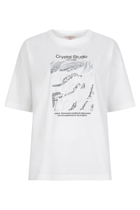 EsQualo witte dames t-shirt | Vooraanzicht