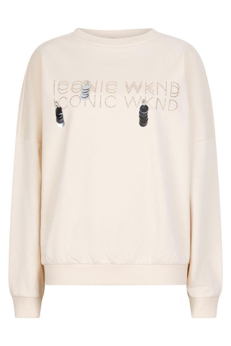 EsQualo beige dames sweater | Vooraanzicht