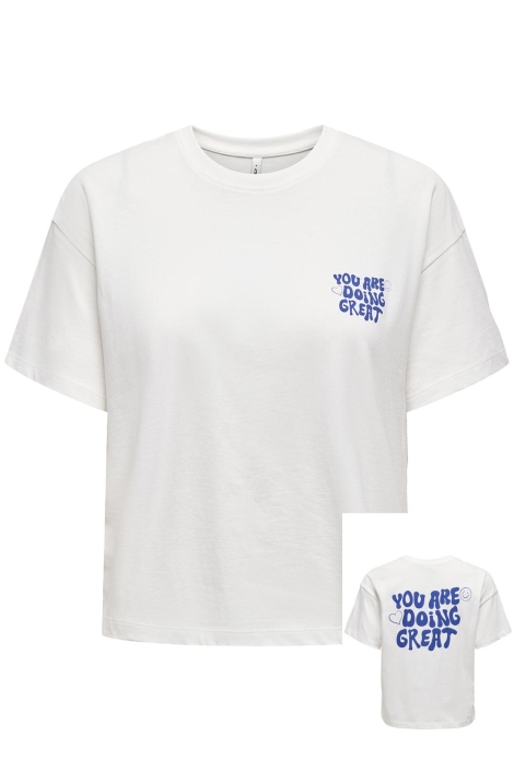 Only witte dames t-shirt | Vooraanzicht