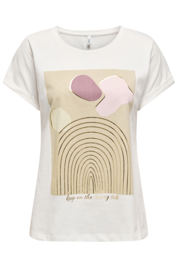 Only T-shirt ONL30 FELUCA S/S TEE CS JRS 15367627 CLOUD DANCER/SUNNY SIDE