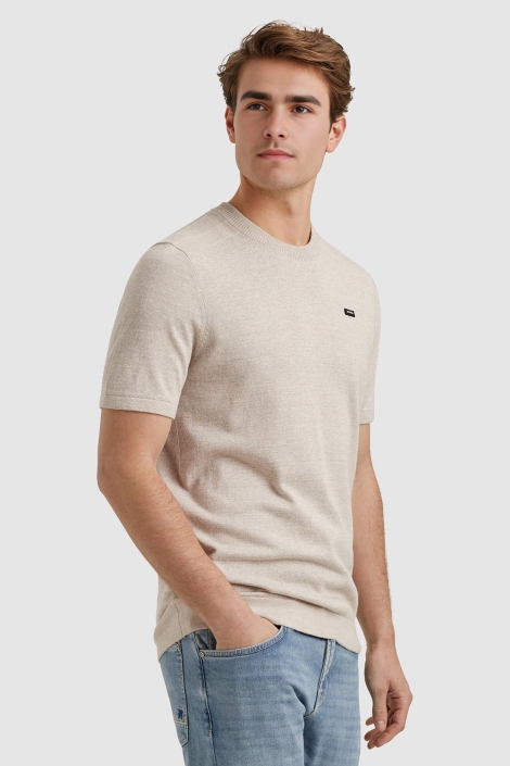 Vanguard beige heren t-shirt | Model zijaanzicht