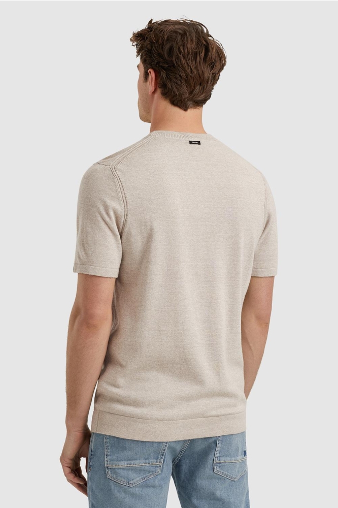 Vanguard beige heren t-shirt | Model achteraanzicht