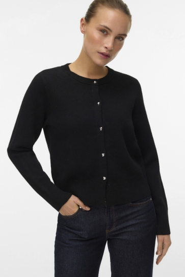 Vero Moda Vest VMKACY LS O-NECK CARDIGAN 10334916 BLACK