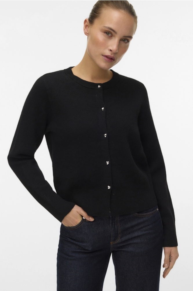 Vero Moda zwarte dames vest | Model vooraanzicht