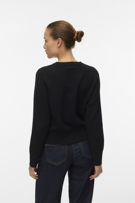 Vero Moda zwarte dames vest | Model achteraanzicht