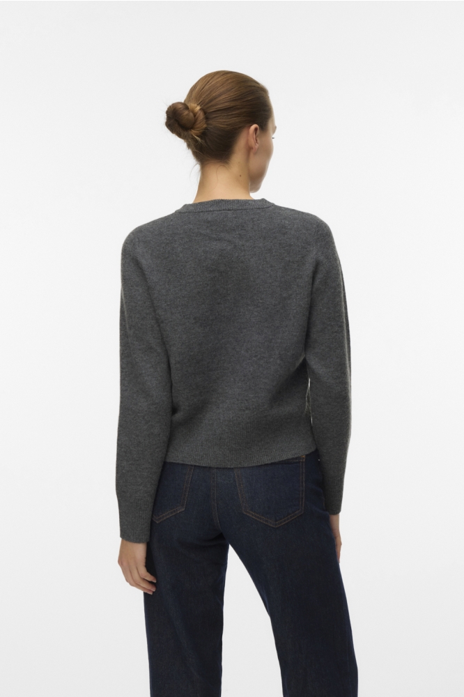 Vero Moda grijze dames vest | Model achteraanzicht