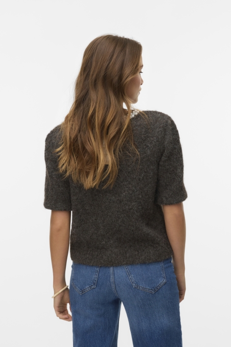 Vero Moda bruine dames vest | Model achteraanzicht