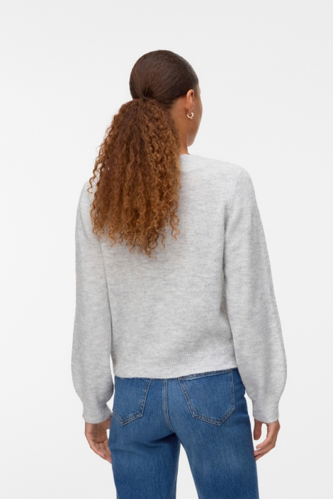 Vero Moda grijze dames vest | Model achteraanzicht