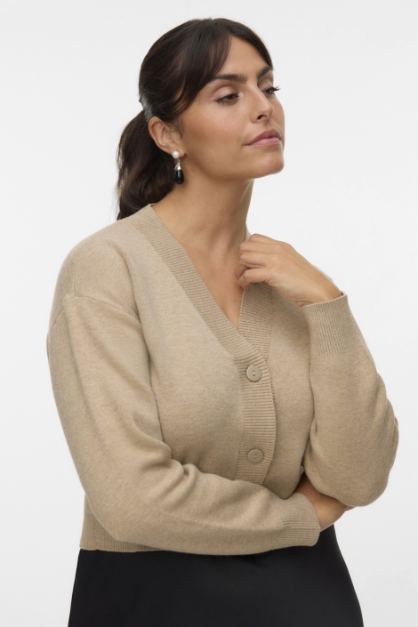 Vero Moda beige dames vest | Model vooraanzicht