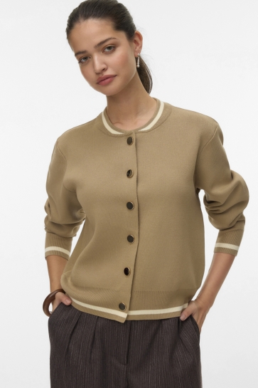 Vero Moda VMEVELIJN LS BOMBER KNIT CARDIGAN E 10341071 MERMAID/W. BIRCH D