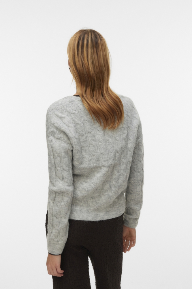 Vero Moda grijze dames vest | Model achteraanzicht