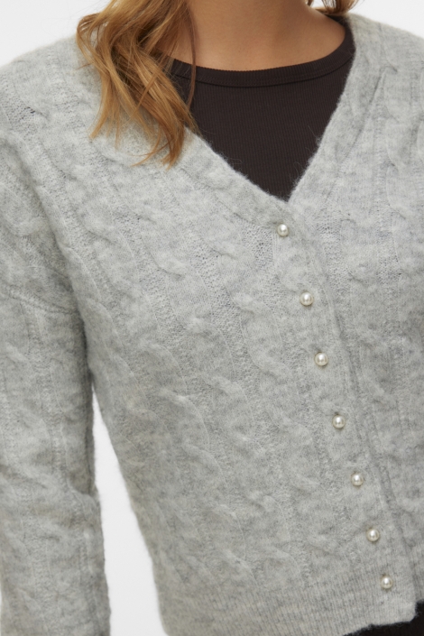 Vero Moda grijze dames vest | Close up