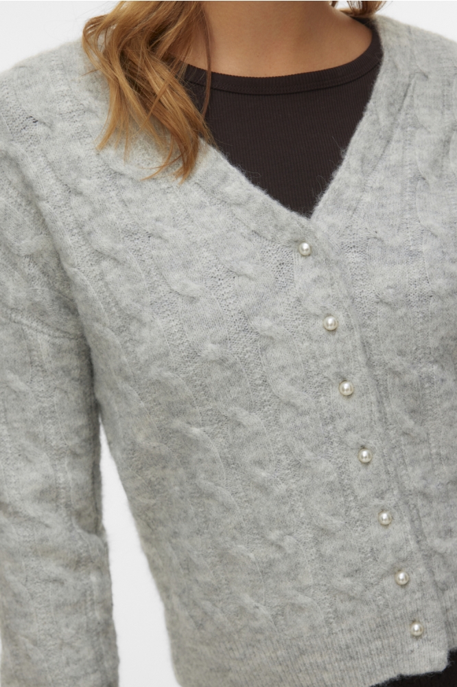 Vero Moda grijze dames vest | Close up