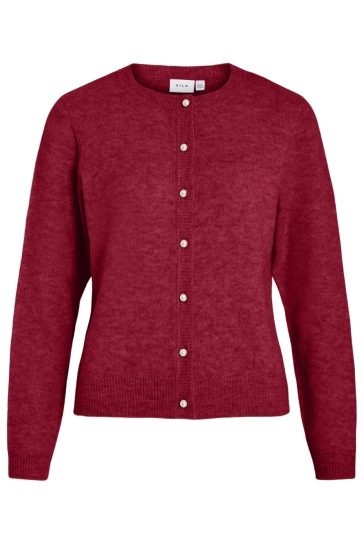 Vila VISALSA L/S O-NECK KNIT CARDIGAN/TE 14112417 JESTER RED