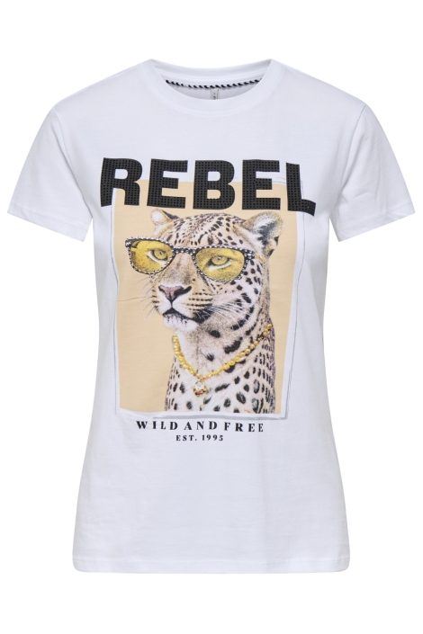 Only witte dames t-shirt | Vooraanzicht
