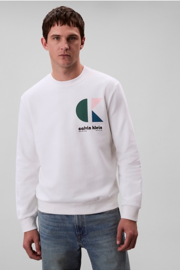 Calvin Klein Trui LS EU 350TERRY CK BA LV04RC285G YAF BRIGHT WHITE