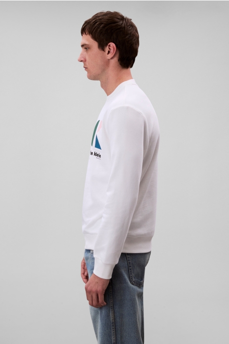 Calvin Klein witte heren sweater | Model zijaanzicht