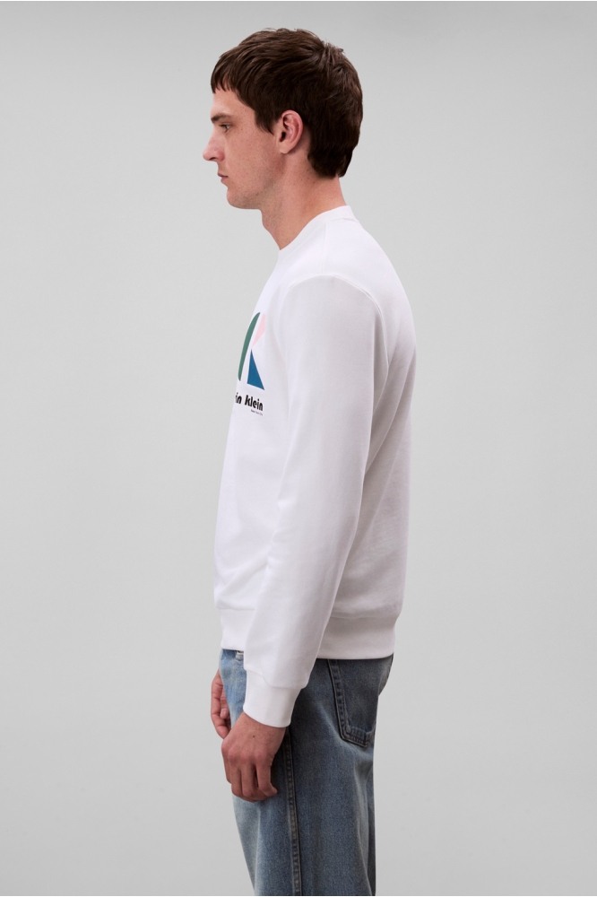 Calvin Klein witte heren sweater | Model zijaanzicht