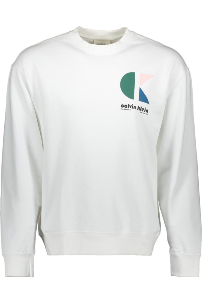 Calvin Klein witte heren sweater | Vooraanzicht