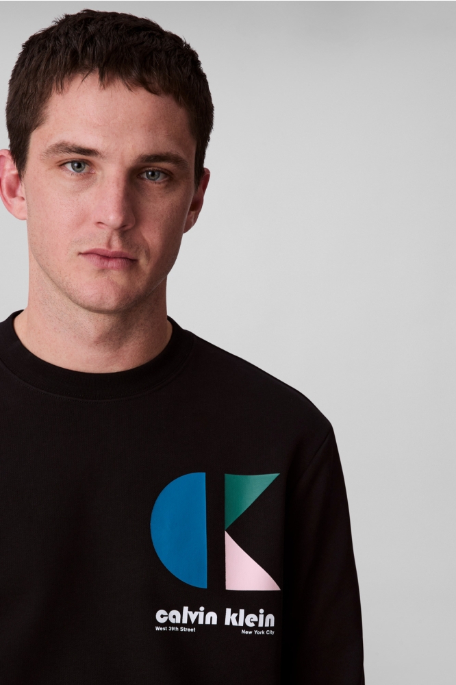 Calvin Klein zwarte heren sweater | Close up