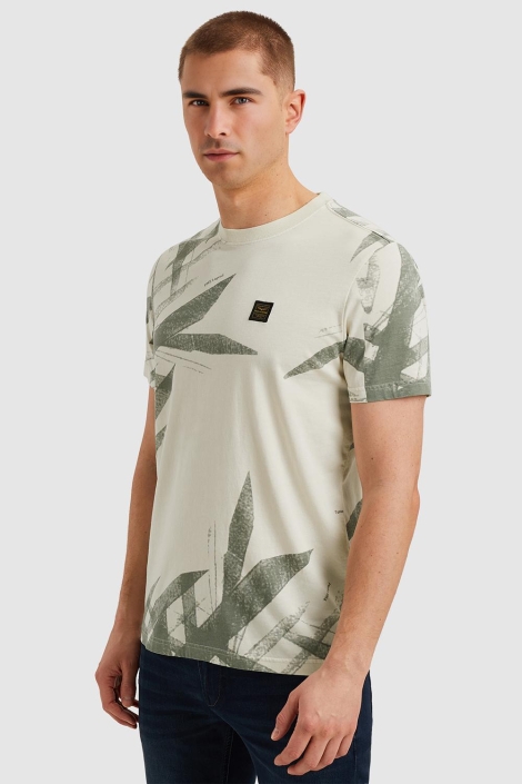 PME legend ecru heren t-shirt | Model zijaanzicht