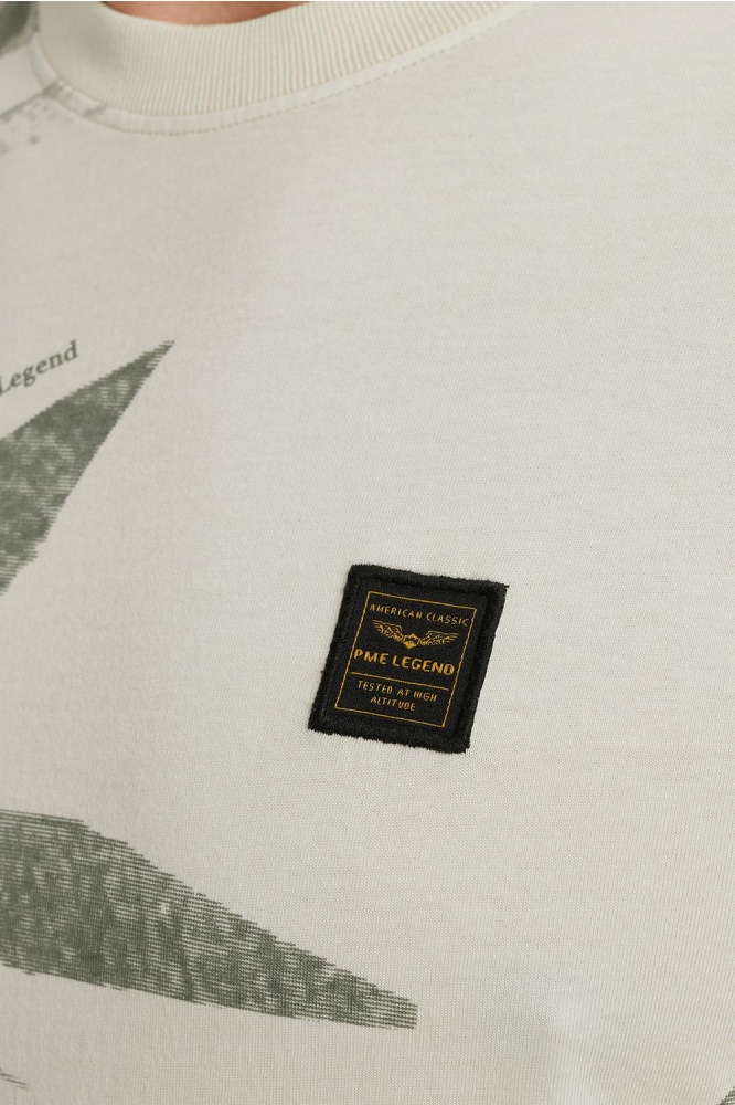 PME legend ecru heren t-shirt | Close up